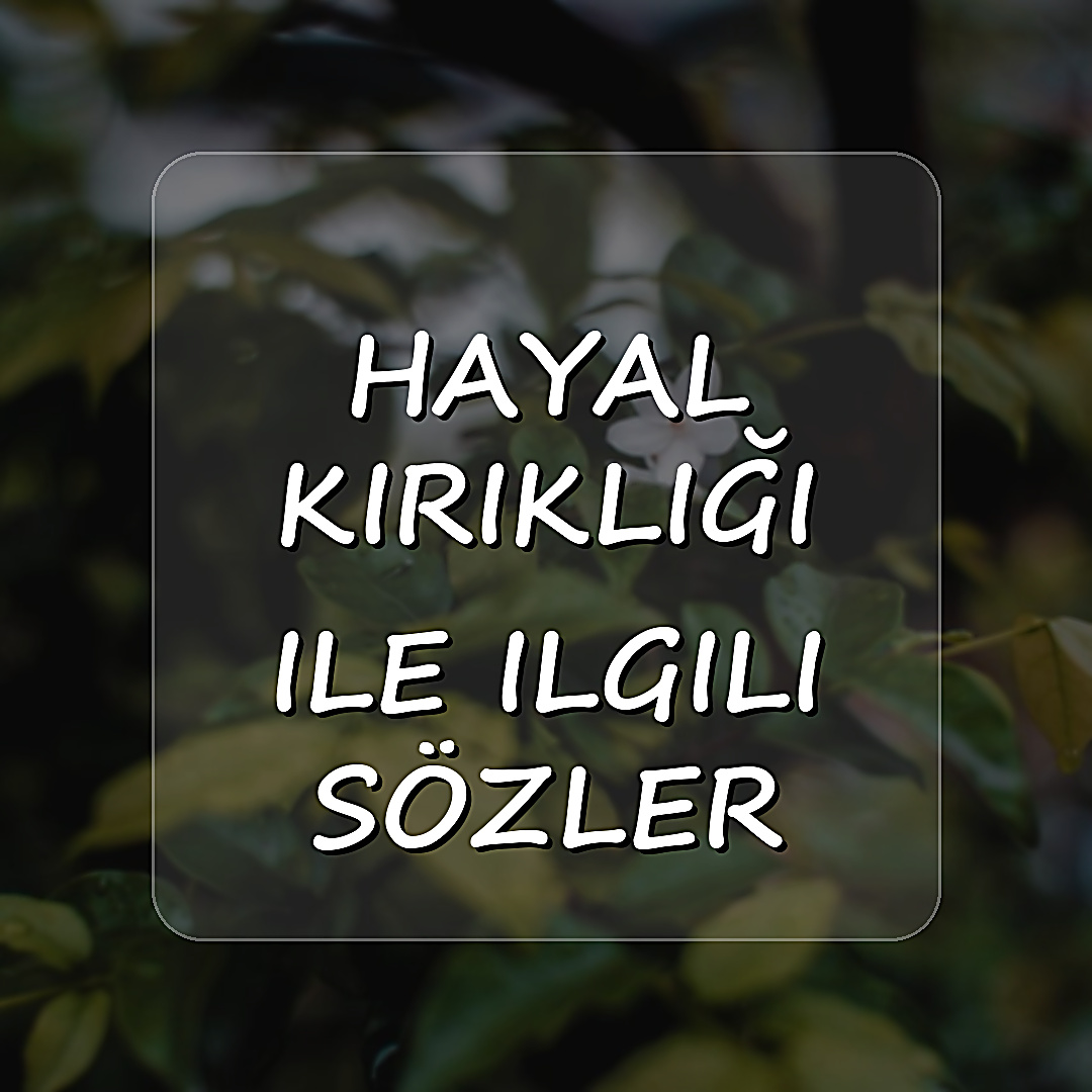 hayal kırıklığı ile ilgili sözler - 2026