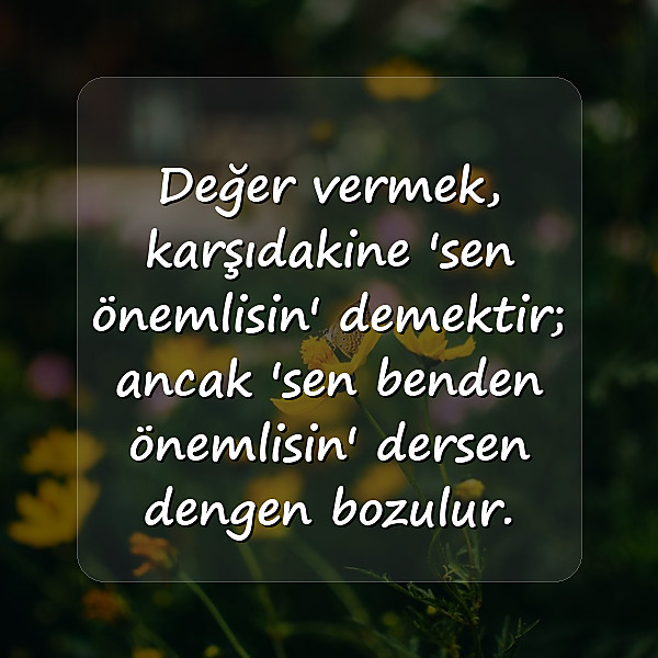 değer vermek ile ilgili sözler - 11